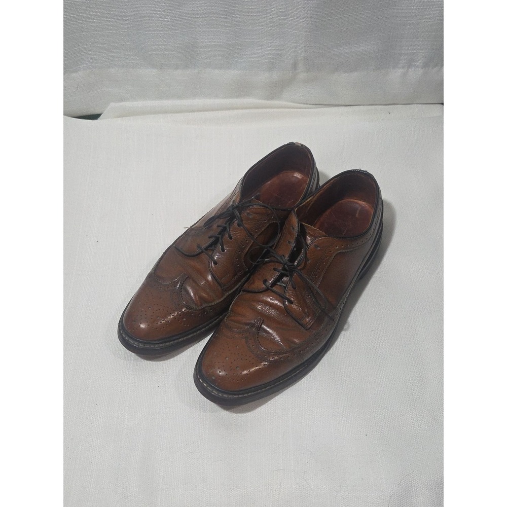 Mems 9.5 B  Brown Leather Longwings Oxford Shoes Dress Shoes Vintage